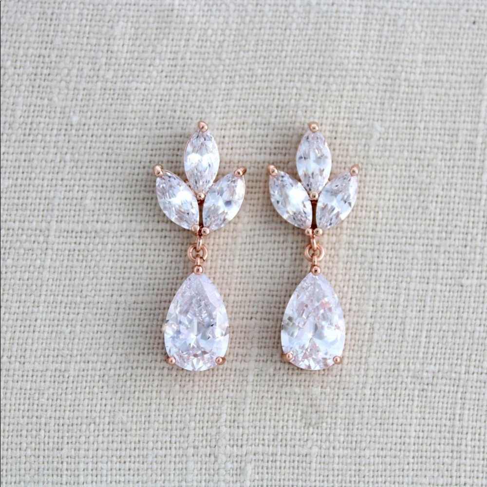 Rose Gold Bridal Earrings